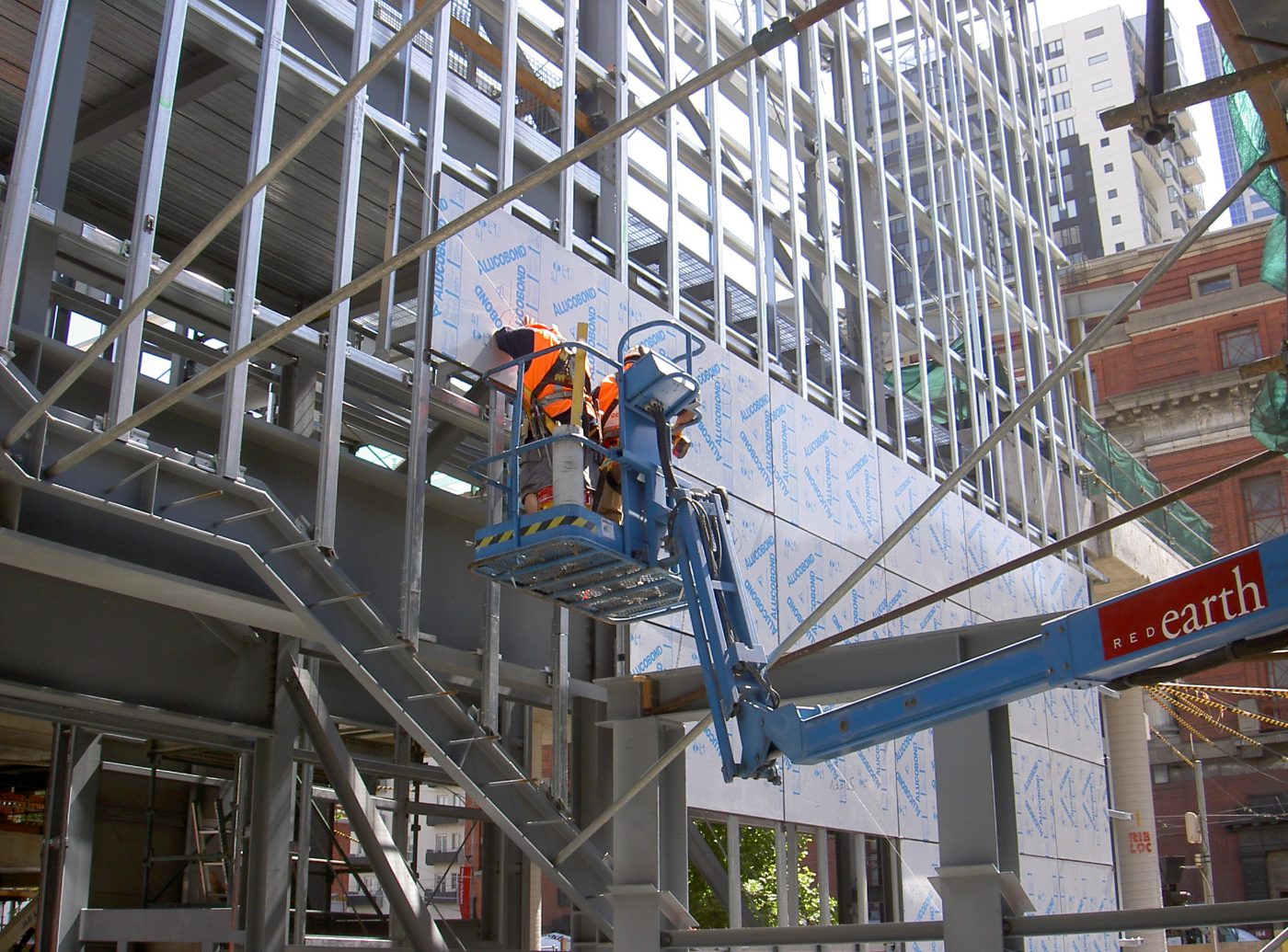 Facade rectification works under way on a Melbourne CBD building