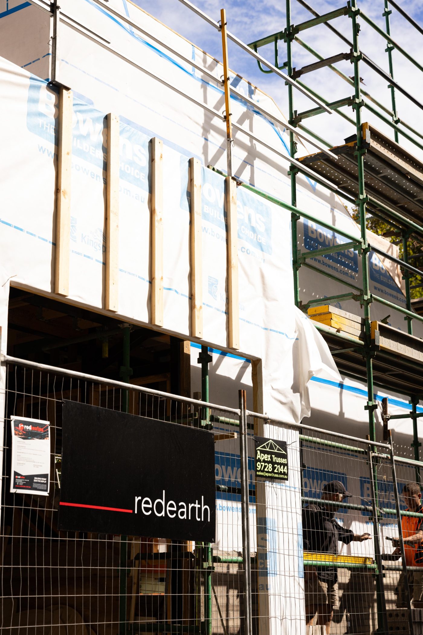 Site hoarding and scaffold