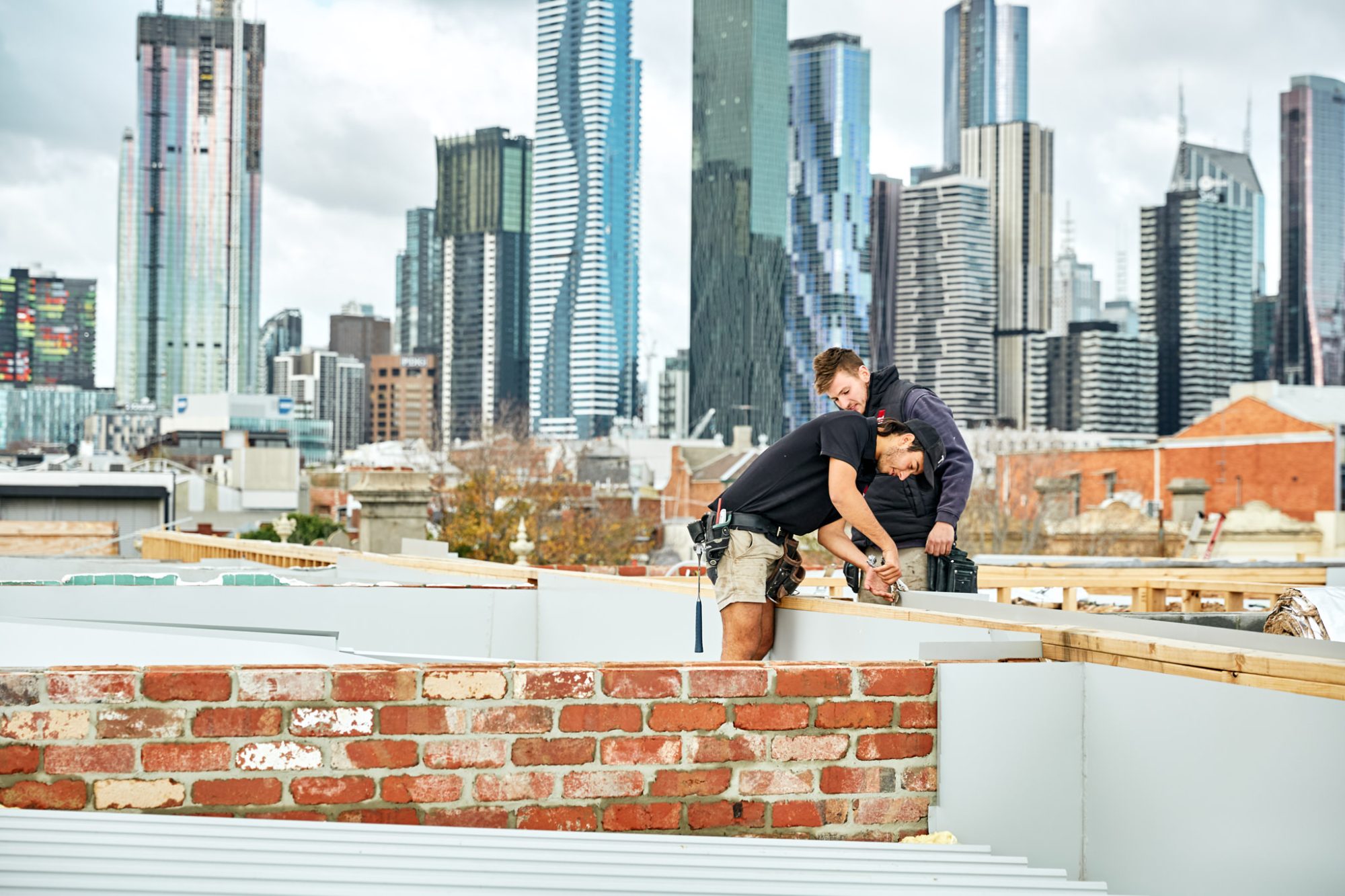 New parapet above the rooftops