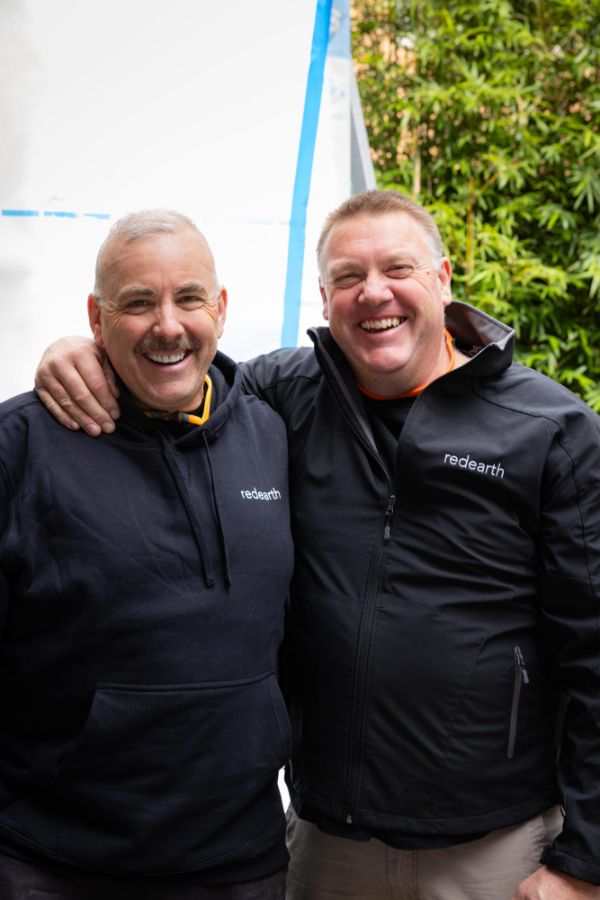 Two of the Red Earth team on site in Elwood